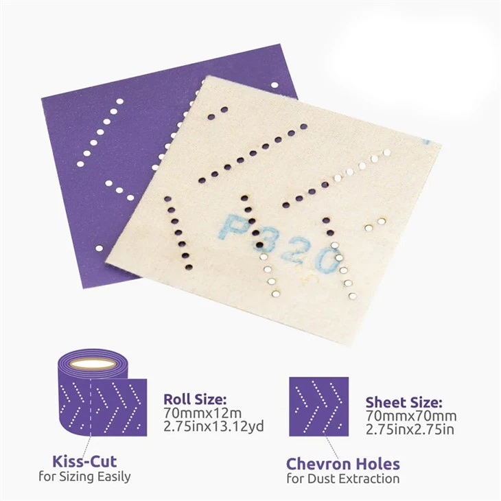 Purple Ceramic Sandpaper Sheet Rolls